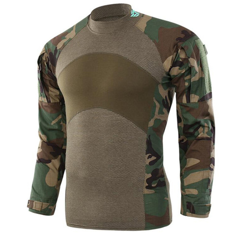 Táctico T camisa ESDY al aire libre militar camiseta camuflaje ejército camisas camisetas Patchwork de camuflaje de caza Camping senderismo camisetas Tops ► Foto 1/6