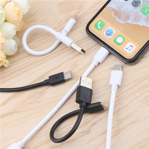 Cable Micro USB corto tipo c de 20cm, Cable adaptador de datos de sincronización de carga rápida para iPhone, Samsung, Xiaomi y Huawei ► Foto 1/6