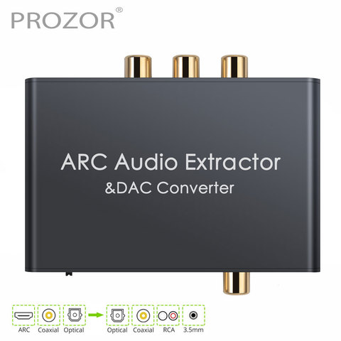 DAC de Audio convertidor de Audio Extractor compatible con HDMI óptico SPDIF Coaxial a analógico de 3,5mm Digital a convertidor de Audio analógico ► Foto 1/6
