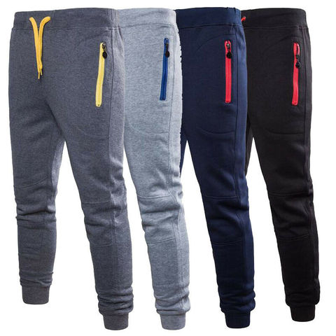 Pantalón para correr de corte ajustado para hombre, pantalones ajustados de lana con bolsillos con cremallera, para gimnasio, invierno, M-XXXL ► Foto 1/6