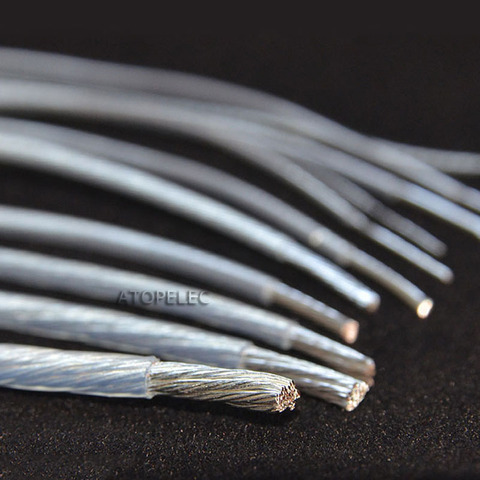 Chapado en plata FEP de alta pureza de cobre OFC Cable parlante Audio HiFi auriculares DIY/10/11/13/14/15/18/20/22/24/26/28/30 AWG ► Foto 1/5