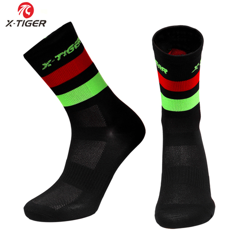 Calcetines de ciclismo X-TIGER para hombre y mujer, medias transpirables de compresión para bicicleta de carreras al aire libre, Unisex ► Foto 1/6