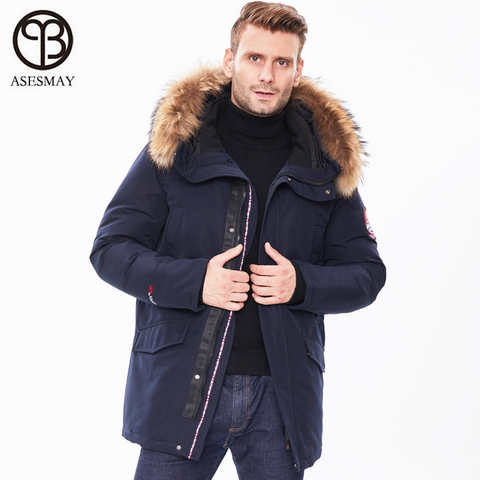 Chaqueta larga con cuello de piel para hombre, abrigos con capucha, Parka lisa, gruesa, cálida, a prueba de viento, prendas de vestir informales, novedad de invierno de 2022 ► Foto 1/6