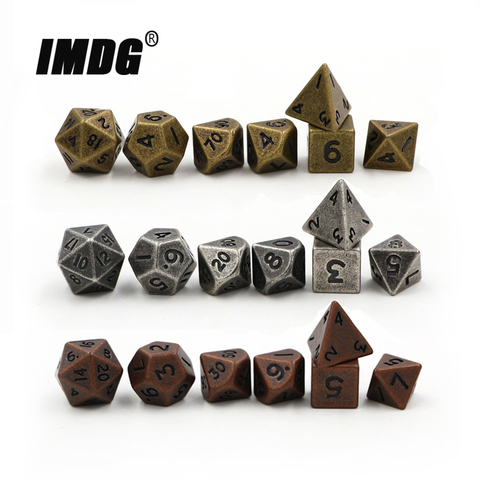 De Metal juego de dados 7 unids/set Mini juego de dados RPG diferentes pequeños Digital dados ► Foto 1/6