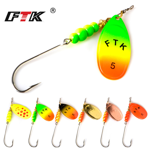 FTK Spinner cebo 2,8g 5g 7,8g 10,5g 15g señuelo de pesca lubina cebos duros de cuchara con gancho frente de alta calidad para Pike carpa ► Foto 1/6