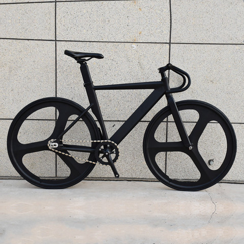 Piñón fijo para bicicleta, 700C, marco de aleación de aluminio Muscular, 48cm, 52cm, 56cm, con doble rueda de 3 radios y freno en V ► Foto 1/5