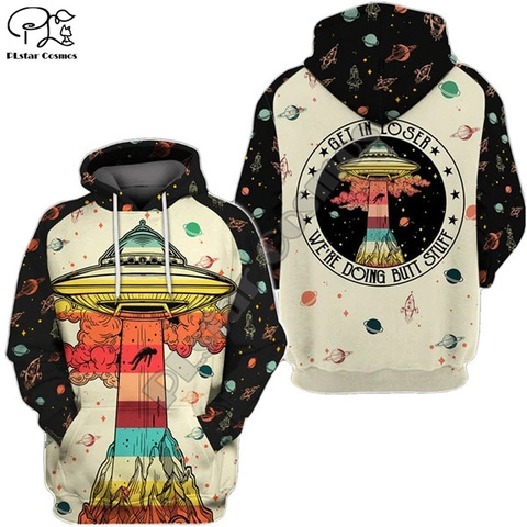 PLstar Cosmos 3D nave espacial alienígena UFO galaxia nueva moda Harajuku ropa de calle divertida Unisex sudaderas/sudadera/chaqueta/-a2 ► Foto 1/3