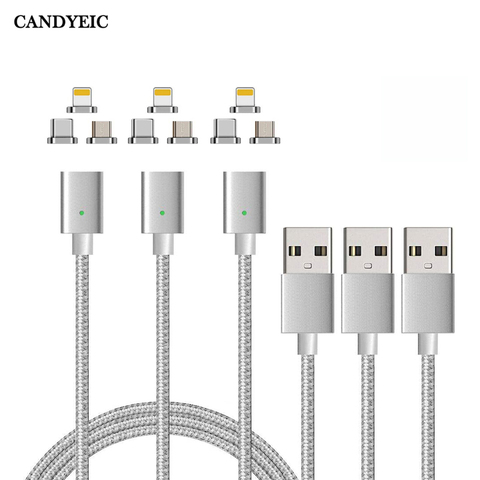 CANDYEIC-Cable USB magnético para iPhone 11 SE, Cable de carga rápida de datos para Xiaomi Redmi Honor, Cables magnéticos, Micro tipo C ► Foto 1/6