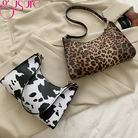 Gusure-Bolso de hombro para mujer con estampado de leopardo, bolsa de mano con personalidad, de cuero sintético, de diseñador, 2022 ► Foto 1/6