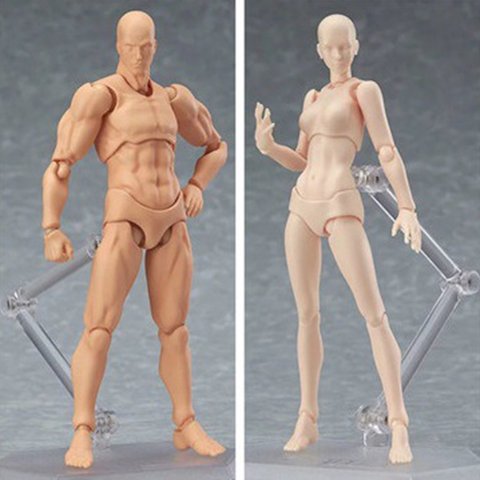 Figuras de acción de juguete de 13cm, figura articulada movible para hombre y mujer, figuras de cuerpo de PVC, modelo de maniquí, boceto de arte, figura de dibujo ► Foto 1/6