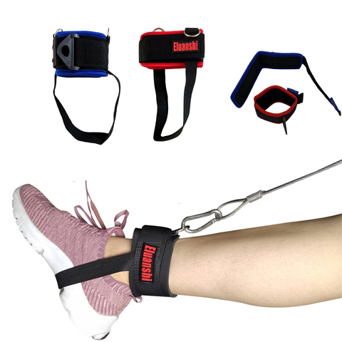 Cinta para el tobillo con aro en D ajustable, para gimnasio, con correa para el pie, máquina de Cable para Fitness, glúteos y ejercicios, accesorios para el tobillo acolchados ► Foto 1/6