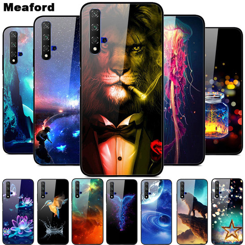 Funda para Huawei Nova 5 T, funda de vidrio templado 3D con estampado de gato para Huawei Nova 5 T 2022 5 T, funda de teléfono para Huawei Nova5T ► Foto 1/6