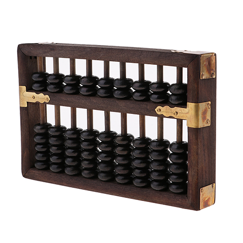 Abacus de madera chino de estilo Vintage, calculadora de la suerte china, negro ► Foto 1/6