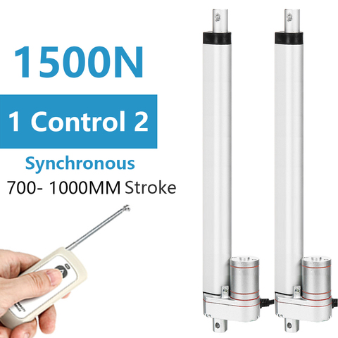 Mando a distancia RF, actuador lineal de 12V, motor eléctrico de engranaje de metal de 700mm, 800mm, 900m, 1000mm, 1 control, 2 unidades ► Foto 1/6