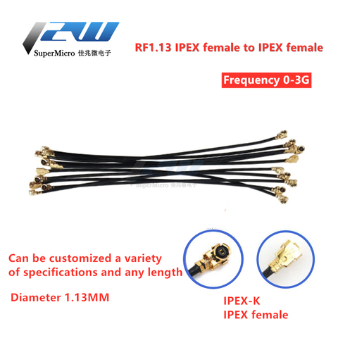 Cable de doble extremo ipx, 2 unids/lote, cable IPEX hembra a u.fl/IPX terminal conector hembra, cable conector 1,13 ► Foto 1/6