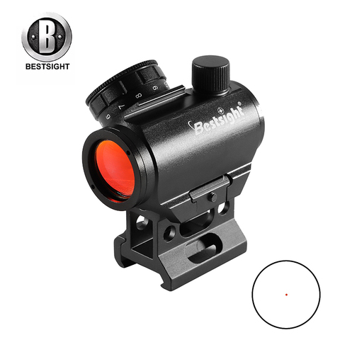 Bestsight-mira de punto rojo T1G, reflejo de visor 1X20 con montaje de riel de 20mm y aumento de riel de elevador, mira telescópica para caza ► Foto 1/6