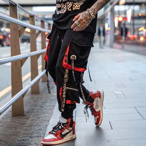 Pantalones Cargo de Hip-Hop para hombre y mujer, ropa de calle de algodón, pantalones de chándal a la moda, harén, informales, Harajuku, de verano ► Foto 1/6