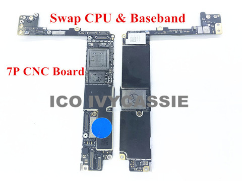 Para iPhone 7 P 7 Plus CNC Junta perforado con CPU de banda base 32GB 128GB iCloud bloqueado placa base eliminar CPU de banda base de placa base ► Foto 1/2