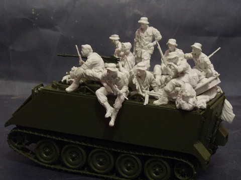 Kit de modelo de figura de resina sin montar, sin pintar, X346, 10 figuras sin auriculares, grabado sin tanque, 1/35 ► Foto 1/4
