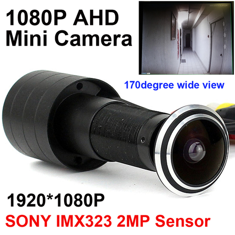 SONY IMX323 2MP Sensor 1080P ojo de la puerta agujero AHD Mini mirilla cámara de ojo de pez StarLight 0.001Lux 170 grados cámara de vigilancia ► Foto 1/6