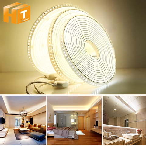 Tira de LED de 220 V, 2835 de alta seguridad, alto brillo, 120 ledes/m, luz LED Flexible, tira de luz LED impermeable para exteriores. ► Foto 1/6