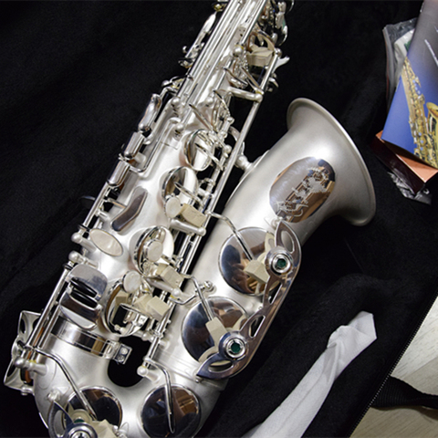 Saxofón Alto profesional de Francia, Eb E, saxo de superficie mate Chapado en plata, R54, instrumento Musical de viento de madera con funda ► Foto 1/5