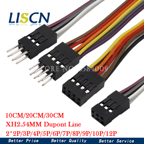 Cable Terminal hembra macho XH2.54MM 20CM, línea Dupont doble Raw 2*2P/3P/4P/5P/6P/7P/8P/9P/10, 5 uds. Conector de cable P/12PIN 200mm ► Foto 1/2