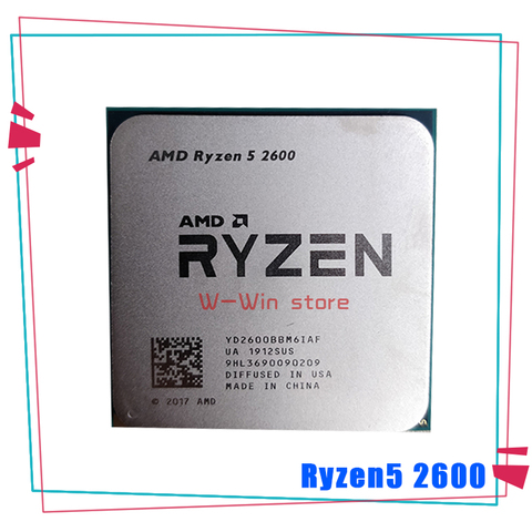 Procesador de CPU de seis núcleos, accesorio para ordenador de CPU con 6 o 12 núcleos AMD Ryzen 5, 2600, R5, 2600, 3,4 GHz, 65W, YD2600BBM6IAF AM4 ► Foto 1/2