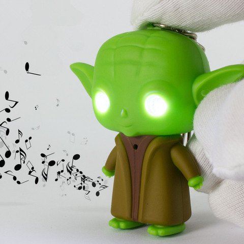 Uds clásico película Star Wars figura de acción el despertar de la fuerza-destello de luz LED clave llavero Yoda regalos creativos ► Foto 1/6
