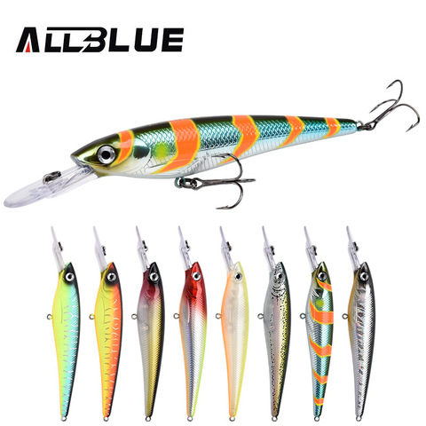 ALLBLUE OSPPEY 110F Trolling Minnow 110MM y 16,2G de señuelo de pesca flotante lucio de Wobbler manivela cebo Artificial, profundidad 1,5-2,5 M de frente ► Foto 1/6