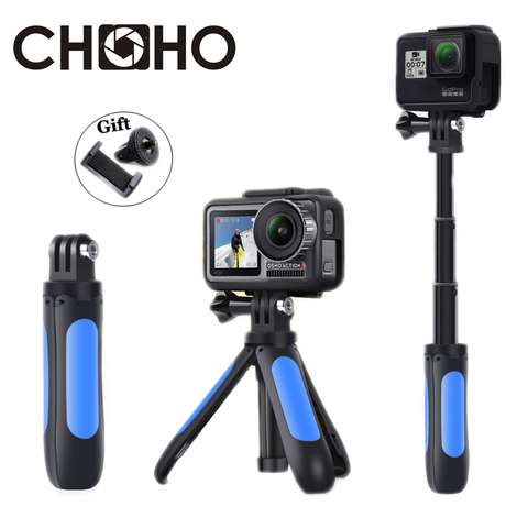 Trípode con mango extensible para Gopro Hero, palo de selfi de bolsillo, soporte para teléfono, Vlog, YouTube, para Go Pro, DJI, OSMO, Xiaomi yi ► Foto 1/6