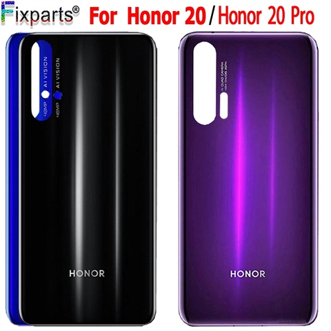 Funda trasera de cristal para Huawei Honor 20 Pro, cubierta de batería de 6,26 pulgadas, Panel trasero para cristal de puerta trasera, carcasa con adhesivo ► Foto 1/6