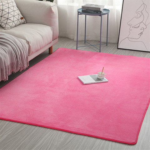 Alfombra de terciopelo Coral para sala de estar y niños, tapete de Color sólido con absorción de agua para sofá, espuma viscoelástica, para Yoga, novedad ► Foto 1/6