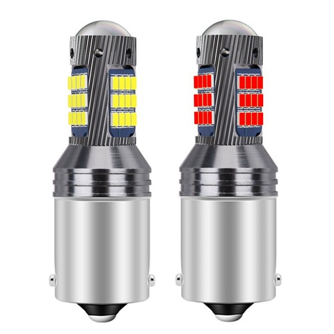 2 uds nuevo 1156 BA15S 7506 P21W R10W Super brillante 2016 LED Faro de freno trasero de coche intermitentes de marcha atrás para automóvil luces traseras DRL Luz ► Foto 1/6