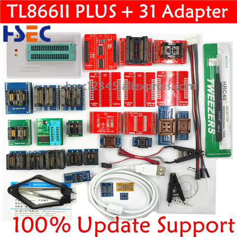 Programador 100% TL866II Plus Universal Minipro, con adaptadores y Clip de prueba, programador de alta velocidad PIC Bios ► Foto 1/6