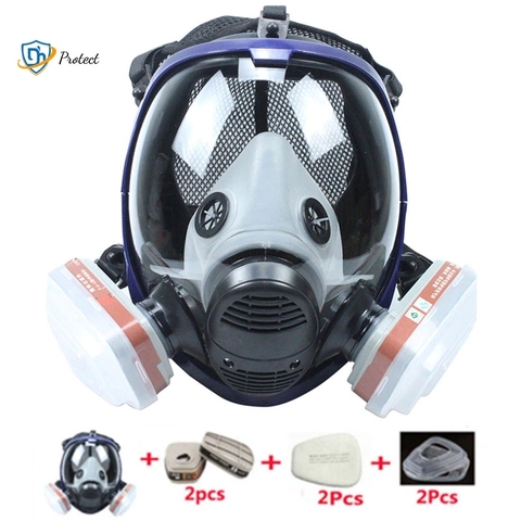 Máscara química 6800 7 en 1, respirador a prueba de polvo, pintura, pesticida, aerosol, silicona, filtros de cara completa para soldadura de laboratorio ► Foto 1/6