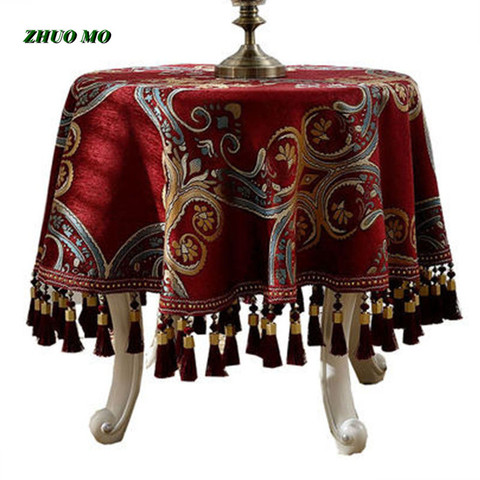 ZHUO MO-Mantel redondo estilo europeo de lujo, tafelkleed para decoración del hogar, restaurante, mantel sobre la cubierta de la Mesa ► Foto 1/6