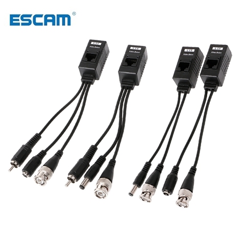 ESCAM-fuente de alimentación de vídeo pasivo, transceptor de Audio Balun para cámara CCTV, BNC a RJ45, 1 par ► Foto 1/5