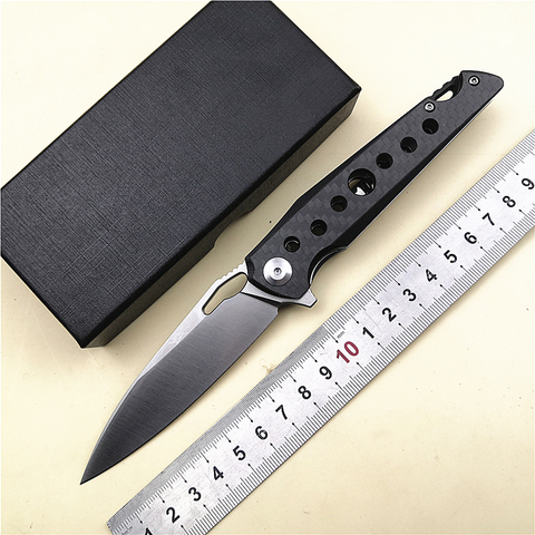 KESIWO KH13 D2-cuchillo plegable con mango de fibra de carbono EDC, cuchillo de bolsillo para supervivencia y acampada, para caza al aire libre ► Foto 1/6