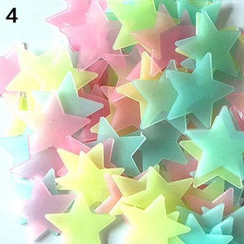 Pegatinas 3D que brillan en la oscuridad para el techo, bonitas estrellas, decoración creativa para el hogar, 100/40 Uds. ► Foto 1/6