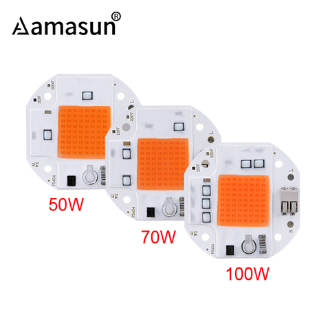 Chip LED COB para cultivo de plantas, 100W, 70W, 50W, sin soldadura, 220V, 110V, espectro completo ► Foto 1/6