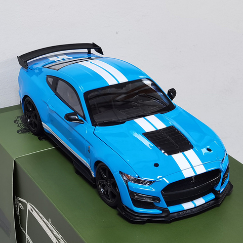 Maisto 1:18 2022 Edición personalizada Ford Shelby azul GT500 de aleación de modelo de coche Retro clásico coche modelo coche decoración colección regalo ► Foto 1/6