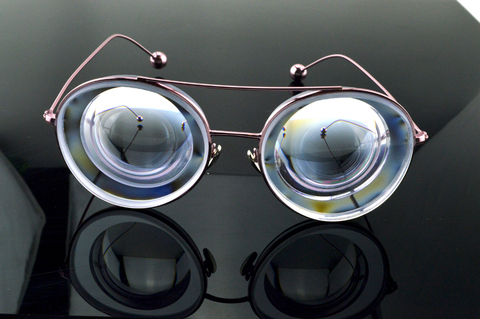Gafas de ayuda para miopía para mujer y niña, anteojos redondos para miopía alta, color rosa, 17D ► Foto 1/5