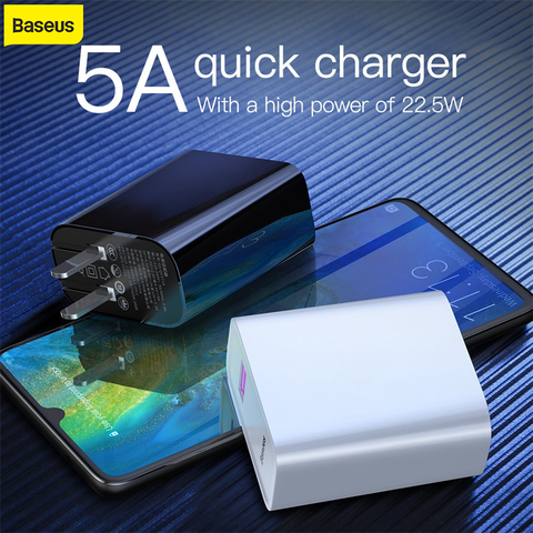 Baseus-cargador USB de 22,5 W para teléfono móvil, adaptador de pared de viaje, portátil, para iphone, Samsung, Huawei ► Foto 1/6