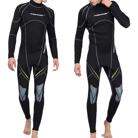 Traje de neopreno Premium de 3mm para hombres, buceo, Invierno térmico, traje de neopreno cálido, traje completo de natación, surf, kayak, equipo negro ► Foto 1/6