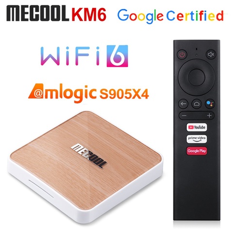 Mecool-Dispositivo de TV inteligente KM6, decodificador con Android 10, 4GB, 64GB, Amlogic S905X4, certificado por Google, Compatible con Wifi 6, AV1, 1000M, BT5.0, reproductor multimedia ► Foto 1/6