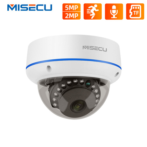Misecu 2MP/5MP cámara IP POE cámara domo interior Vandalproof Registro de Audio de vigilancia de seguridad Cámara del CCTV video Onvif H.265 ► Foto 1/6