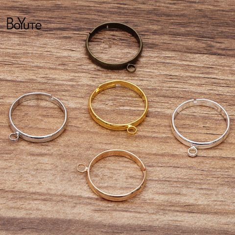 BoYuTe (50 unids/lote) anillo de Base ajustable de 18MM de diámetro interior con un bucle Diy, accesorios de joyería hechos a mano ► Foto 1/6