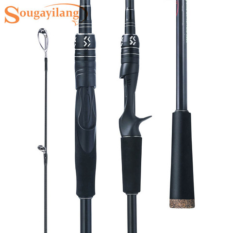 Sougayilang pesca Rod 1,8 m 2,1 m 2,4 m de 3 secciones de fibra de carbono ultraligero/fundición girando pesca Polo hacer frente atraer W.7-40g ► Foto 1/6