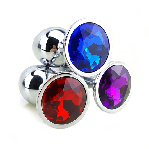Juguetes de sexo Anal de Metal en 12 colores para mujeres y hombres, joyas de cristal trasero + tapones anales, cuentas de botín, tubo Anal, productos sexuales ► Foto 1/6